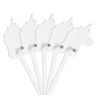 FOLDZILLA Cavallo con bastone - Set unicorno bianco da colorare/decorare con adesivi