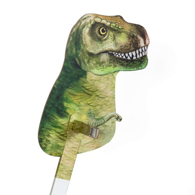 Cavallo con bastone FOLDZILLA - Dinosauro t-rex acquerello