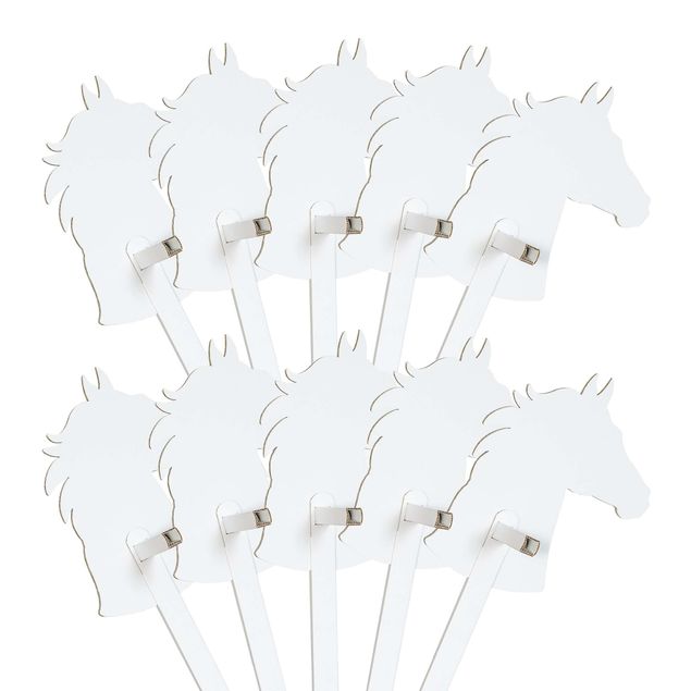 Compleanno per bambini Set da 10 pezzi cavallo bianco da colorare/decorare con adesivi