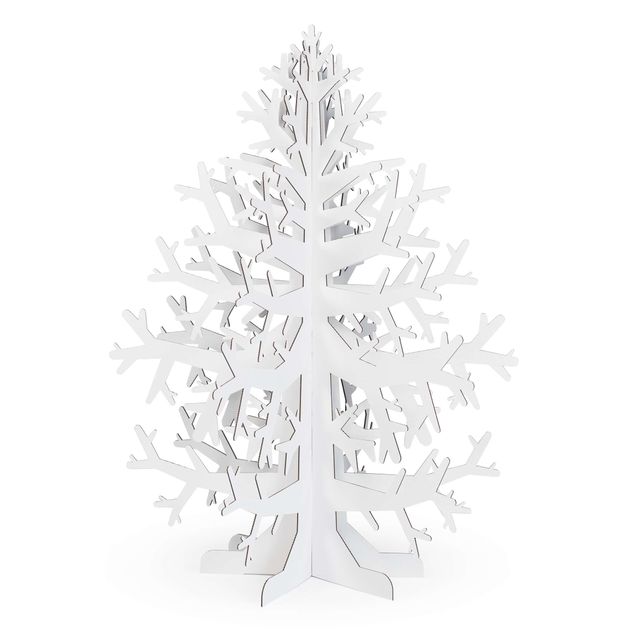 Albero di cartone tridimensionale Sustainable Christmas tree white for Drawing/Stickers