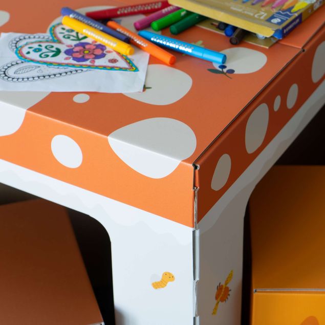 Tavolino con sedie per bambini di cartone FOLDZILLA - Tavolino con sedie - Fungo